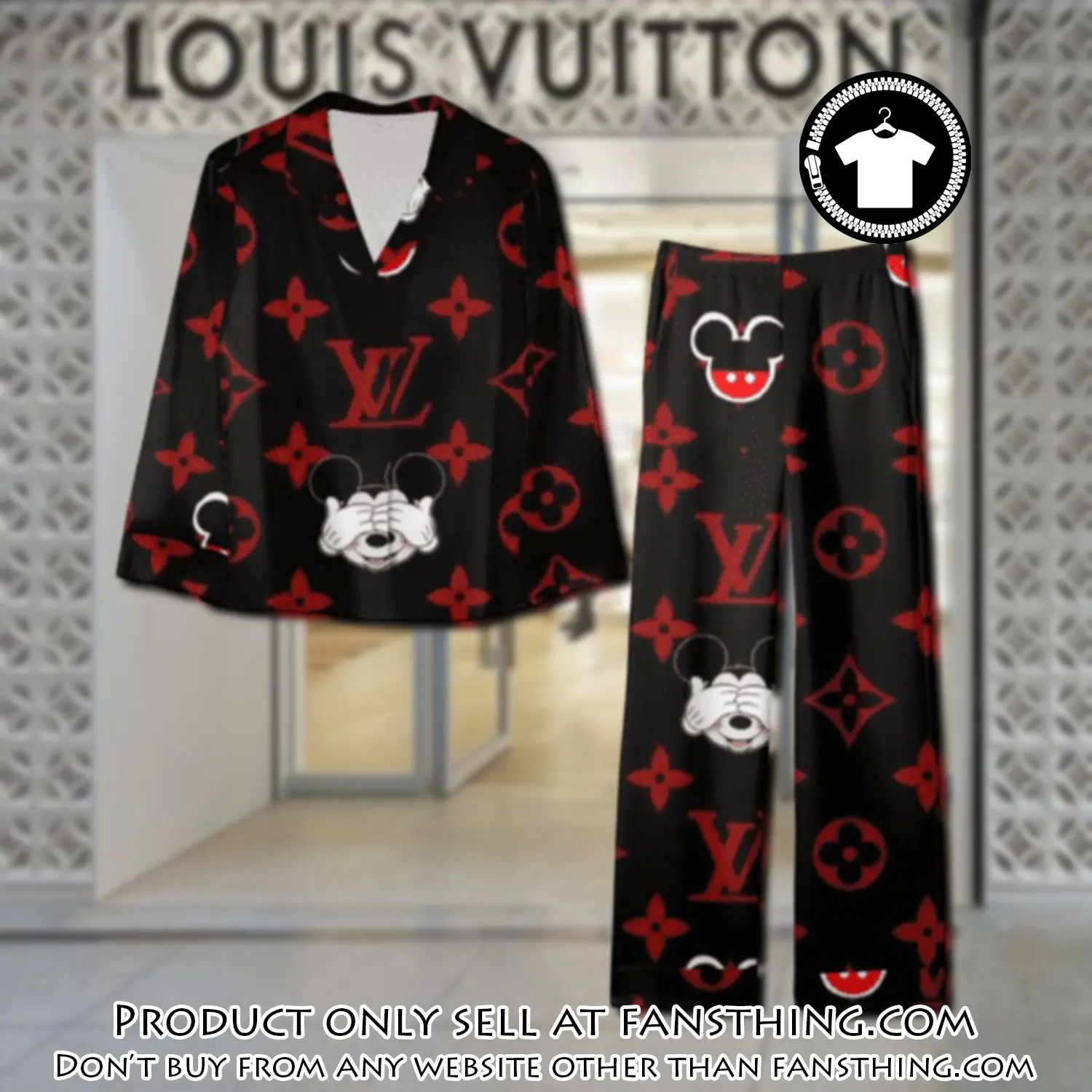 Trending luxury lv satin pajama set pjs1112 fst0721127